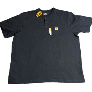 Carhartt K84 Pocket Henley T Shirt Navy Heavyweight Loose Fit Mens 3XL NWT